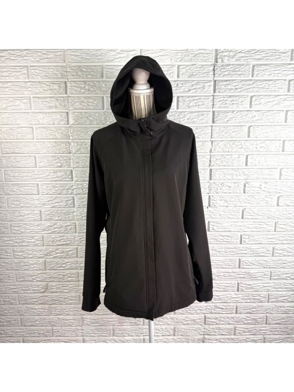 Kirkland Signature Ladies Black Hooded Soft Shell Jacket Size Extra Large